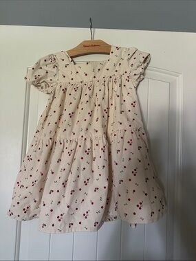 Carter's Cream Dress with Red Cherry Print